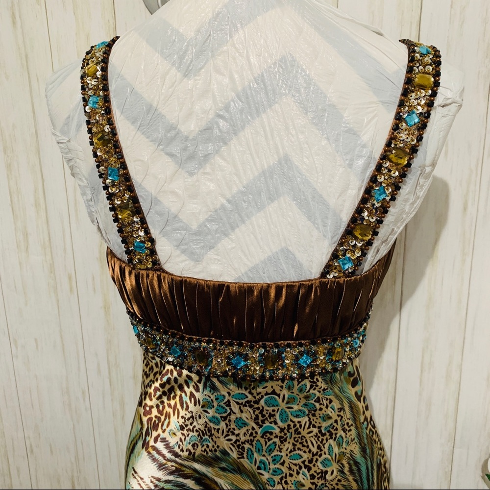 Dave & Johnny Animal Print Heavily Beaded Size 8 - Picture 4 of 8